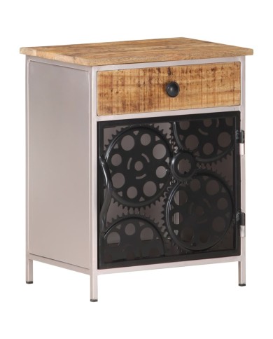Table de chevet 40x30x50 cm Bois de manguier brut