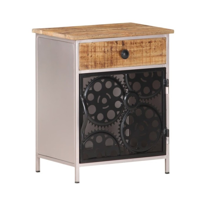 Table de chevet 40x30x50 cm Bois de manguier brut