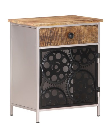 Table de chevet 40x30x50 cm Bois de manguier brut
