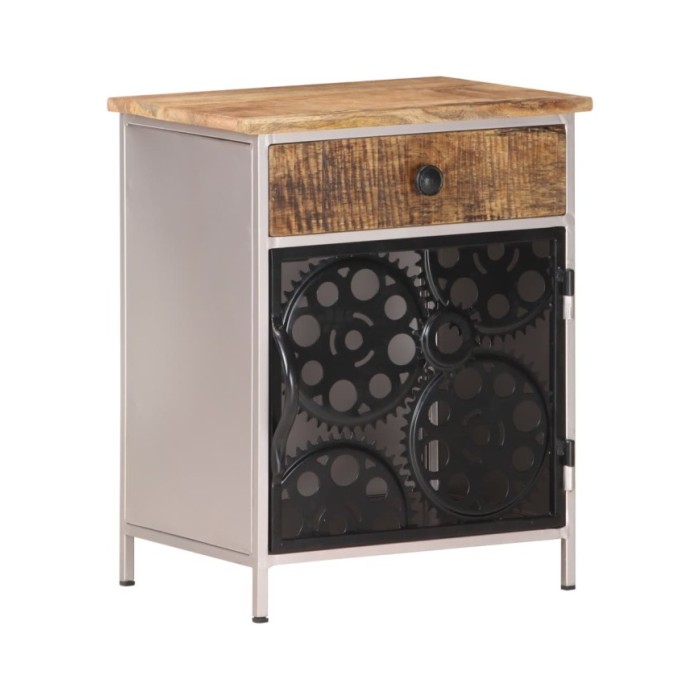 Table de chevet 40x30x50 cm Bois de manguier brut
