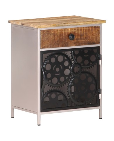Table de chevet 40x30x50 cm Bois de manguier brut