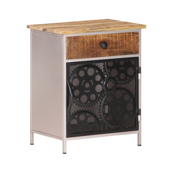 Table de chevet 40x30x50 cm Bois de manguier brut