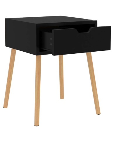 Table de chevet Noir 40x40x56 cm Aggloméré