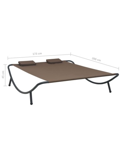Chaise longue d'extérieur Tissu Marron