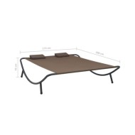 Chaise longue d'extérieur Tissu Marron
