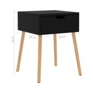 Table de chevet Noir 40x40x56 cm Aggloméré