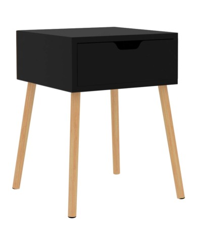 Table de chevet Noir brillant 40x40x56 cm Aggloméré