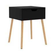 Table de chevet Noir brillant 40x40x56 cm Aggloméré