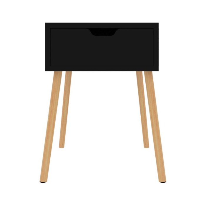 Table de chevet Noir brillant 40x40x56 cm Aggloméré