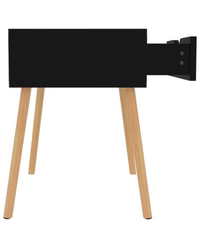 Table de chevet Noir brillant 40x40x56 cm Aggloméré