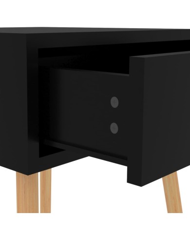 Table de chevet Noir brillant 40x40x56 cm Aggloméré