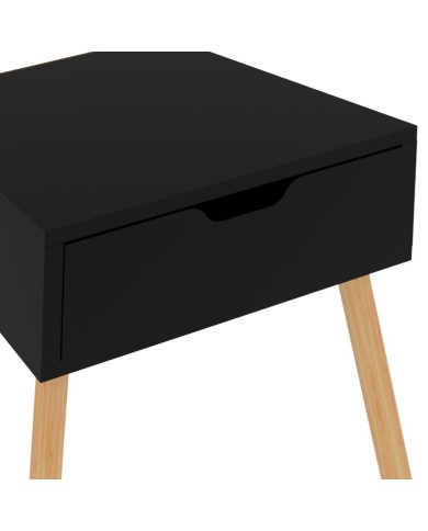 Table de chevet Noir brillant 40x40x56 cm Aggloméré