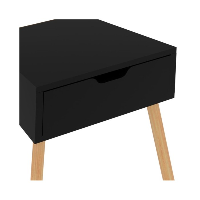 Table de chevet Noir brillant 40x40x56 cm Aggloméré