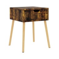Table de chevet chêne fumé 40x40x56 cm Aggloméré