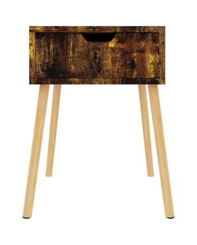 Table de chevet chêne fumé 40x40x56 cm Aggloméré