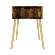 Table de chevet chêne fumé 40x40x56 cm Aggloméré