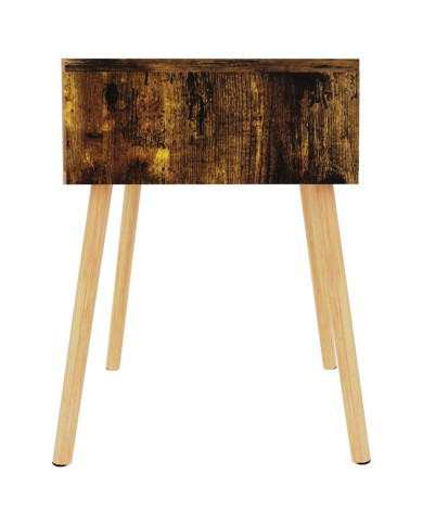 Table de chevet chêne fumé 40x40x56 cm Aggloméré