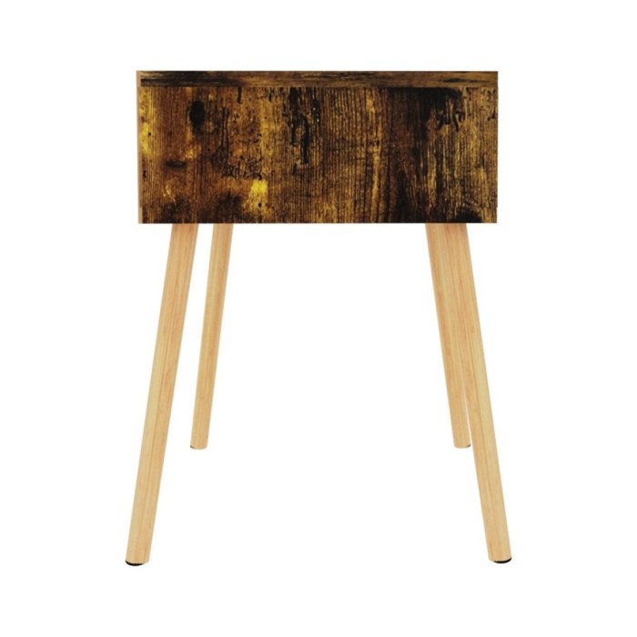 Table de chevet chêne fumé 40x40x56 cm Aggloméré