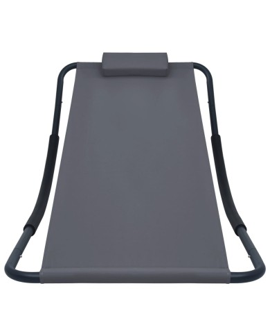 Lit de jardin Gris 200x90 cm Acier