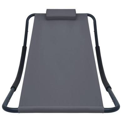 Lit de jardin Gris 200x90 cm Acier