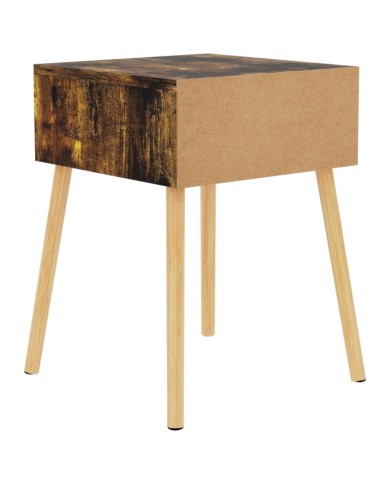 Table de chevet chêne fumé 40x40x56 cm Aggloméré