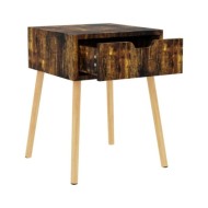 Table de chevet chêne fumé 40x40x56 cm Aggloméré
