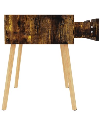 Table de chevet chêne fumé 40x40x56 cm Aggloméré
