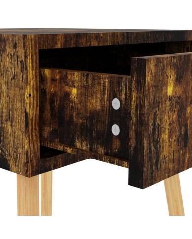 Table de chevet chêne fumé 40x40x56 cm Aggloméré