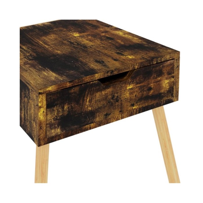 Table de chevet chêne fumé 40x40x56 cm Aggloméré