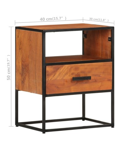 Table de chevet 40x30x50 cm Bois d'acacia massif