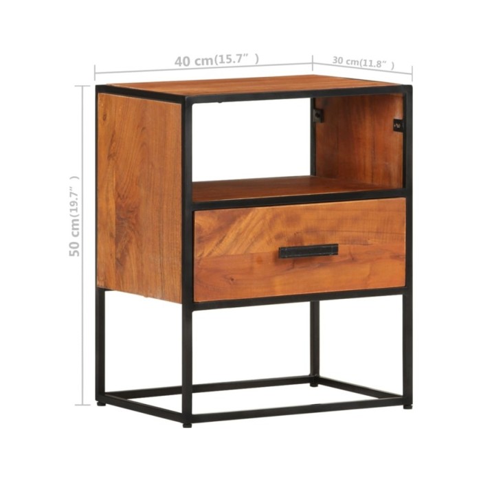 Table de chevet 40x30x50 cm Bois d'acacia massif