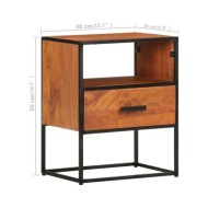 Table de chevet 40x30x50 cm Bois d'acacia massif