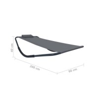Lit de jardin Gris 200x90 cm Acier