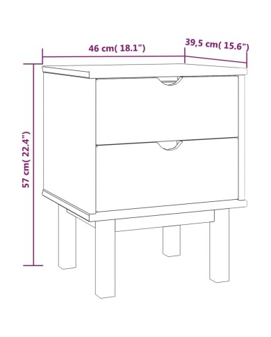 Table de chevet 46x39,5x57 cm Bois de pin solide