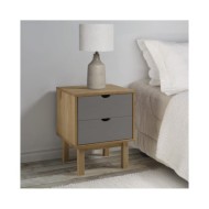 Table de chevet Marron et gris 46x39,5x57 cm Bois de pin solide
