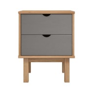 Table de chevet Marron et gris 46x39,5x57 cm Bois de pin solide