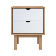 Table de chevet Marron et blanc 46x39,5x57cm Bois de pin solide