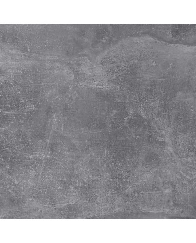 FMD Table de chevet avec 3 tiroirs Gris béton et blanc brillant