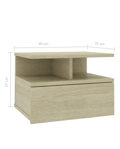Table de chevet flottante Chêne sonoma 40x31x27 cm Aggloméré