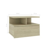 Table de chevet flottante Chêne sonoma 40x31x27 cm Aggloméré
