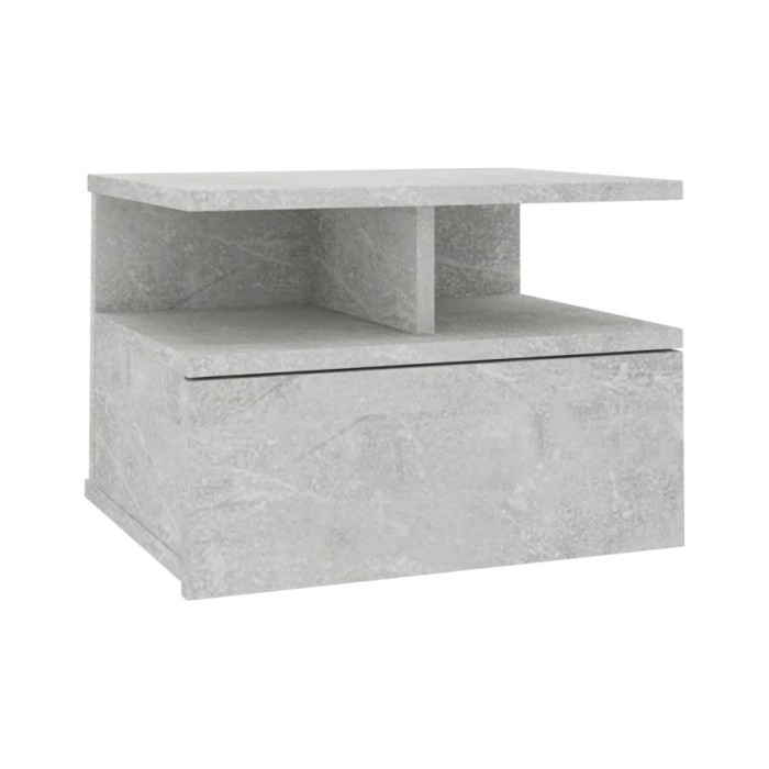 Table de chevet flottante Gris béton 40x31x27 cm Aggloméré