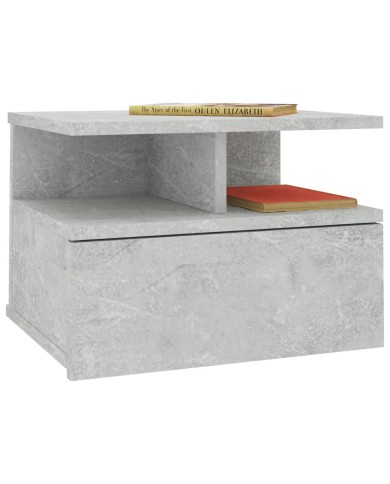 Table de chevet flottante Gris béton 40x31x27 cm Aggloméré