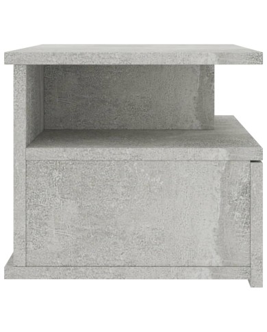 Table de chevet flottante Gris béton 40x31x27 cm Aggloméré
