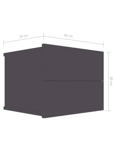 Table de chevet Gris 40 x 30 x 30 cm Aggloméré