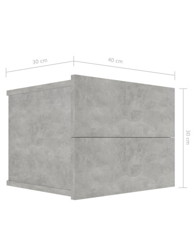 Table de chevet Gris béton 40 x 30 x 30 cm Aggloméré