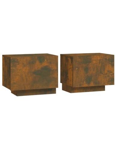 Table de chevet Chêne fumé 100x35x40 cm Bois d'ingénierie