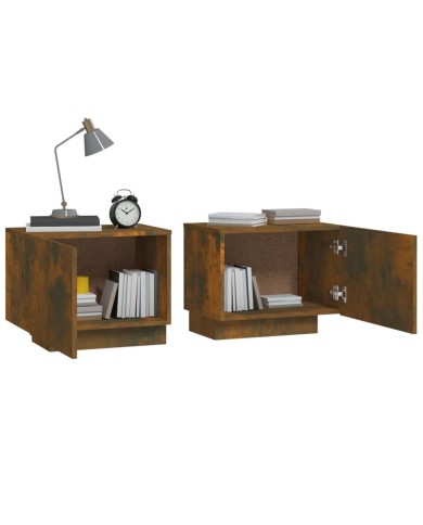 Table de chevet Chêne fumé 100x35x40 cm Bois d'ingénierie