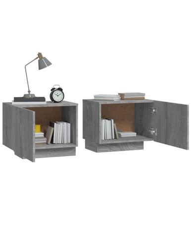 Table de chevet Sonoma gris 100x35x40 cm Bois d'ingénierie