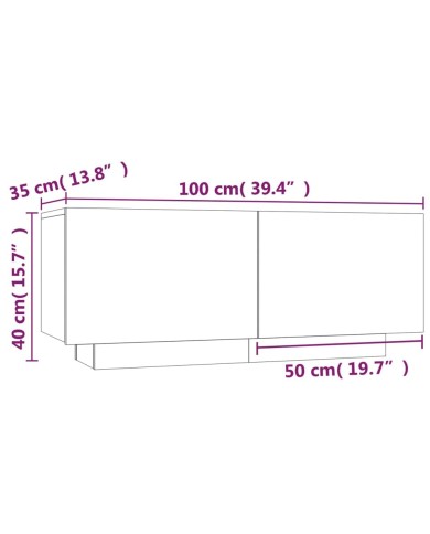 Table de chevet Sonoma gris 100x35x40 cm Bois d'ingénierie