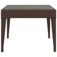 Table d'appoint marron 50x50x38 cm poly rotin et verre trempé
